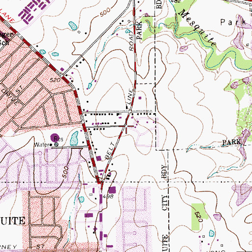 Topographic Map of Victory New Testament Fellowship Church, TX