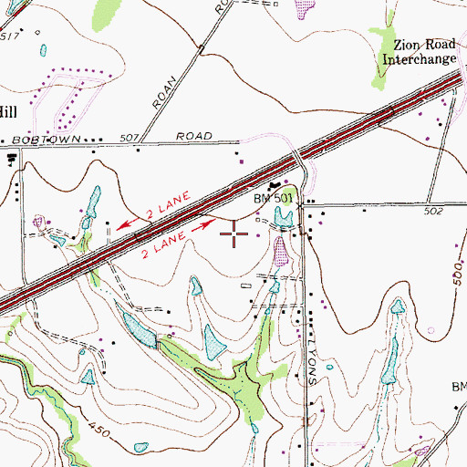 Topographic Map of West Lake Community Church, TX