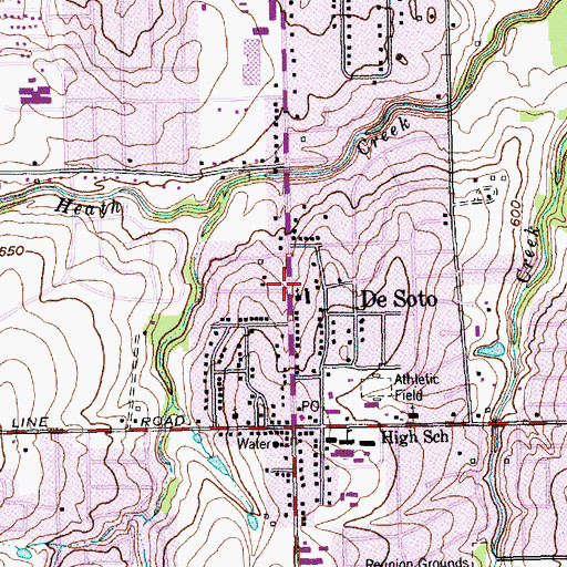 Topographic Map of De Soto Community Church, TX