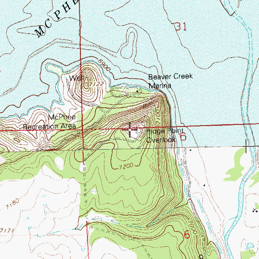 Topographic Map of Ridge Point Overlook, CO