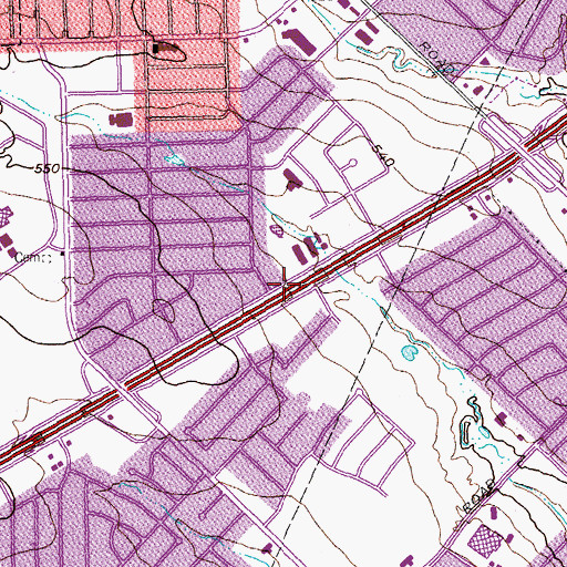 Topographic Map of Eastfield Bible Chapel Church, TX