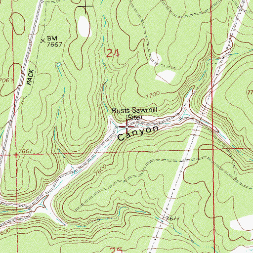 Topographic Map of Rusts Sawmill, CO