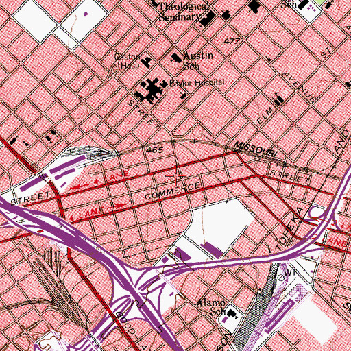 Topographic Map of Fathers House the A Community Church, TX