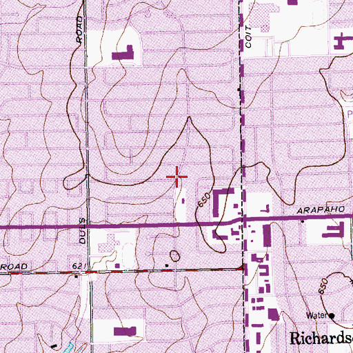 Topographic Map of Fellowship Bible Church, TX
