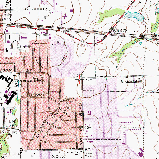 Topographic Map of Four Square Gospel Fellowship Church, TX