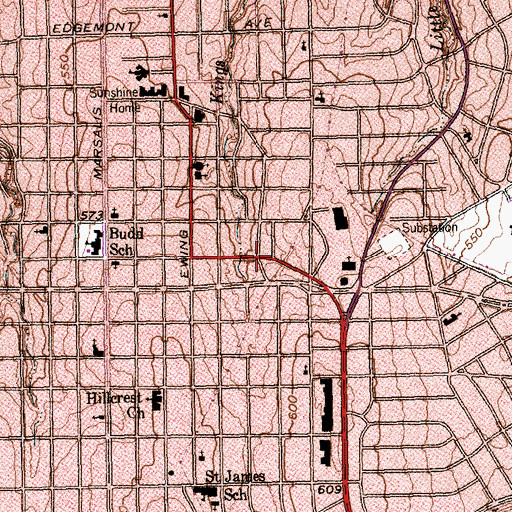 Topographic Map of Freeman Chapel Church, TX