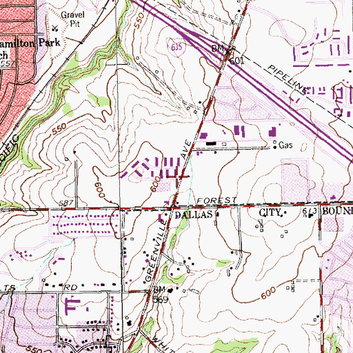 Topographic Map of Global Missions Fellowship Church, TX