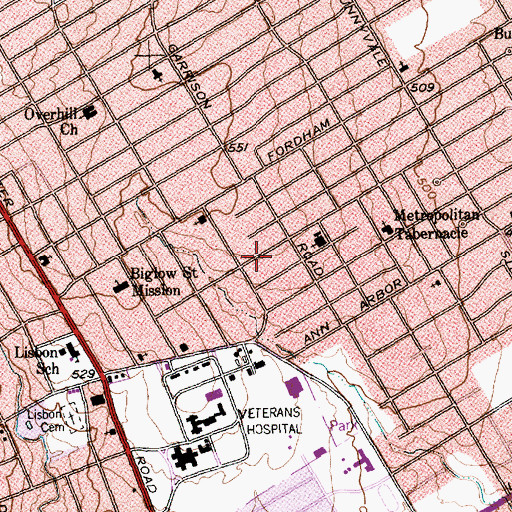 Topographic Map of Gods Grace Holiness Church, TX