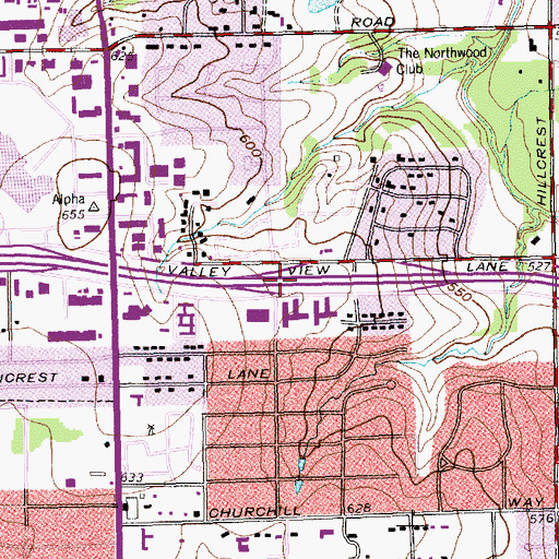 Topographic Map of Hope Community Church, TX