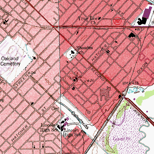 Topographic Map of Lee Chapel Church, TX