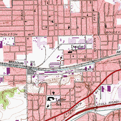 Topographic Map of Carter Temple Church, TX
