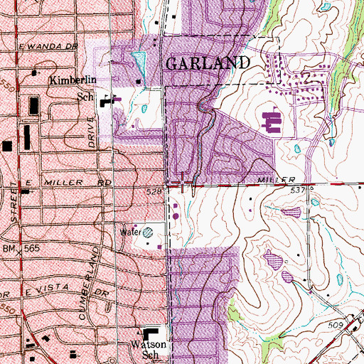 Topographic Map of Cecil Tom Davis Chapel, TX
