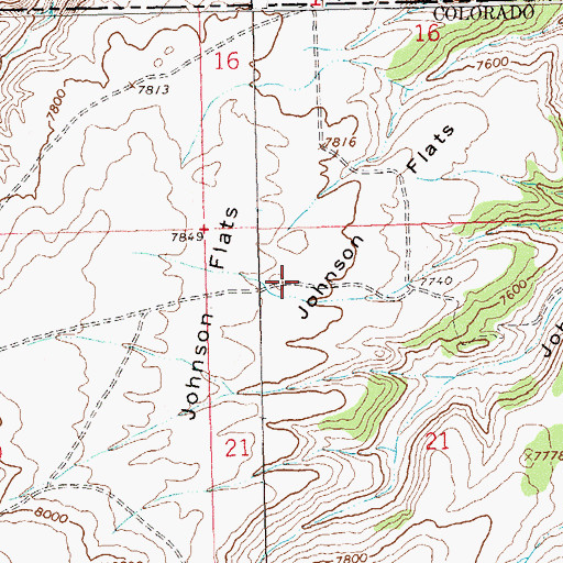 Topographic Map of Johnson Flats, CO