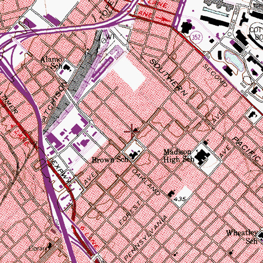 Topographic Map of Faith Cumberland Presbyterian Church, TX