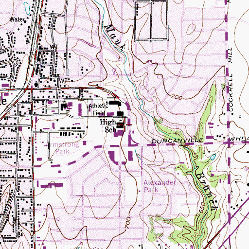 Topographic Map of First Presbyterian Church Duncanville, TX
