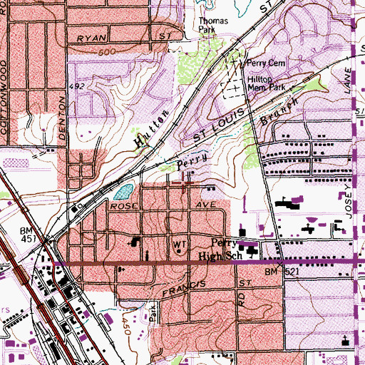 Topographic Map of The Hope Presbyterian Church of Dallas, TX
