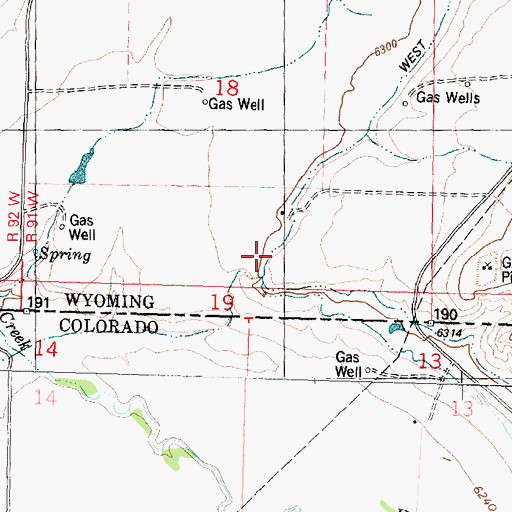 Topographic Map of West Side Canal, WY