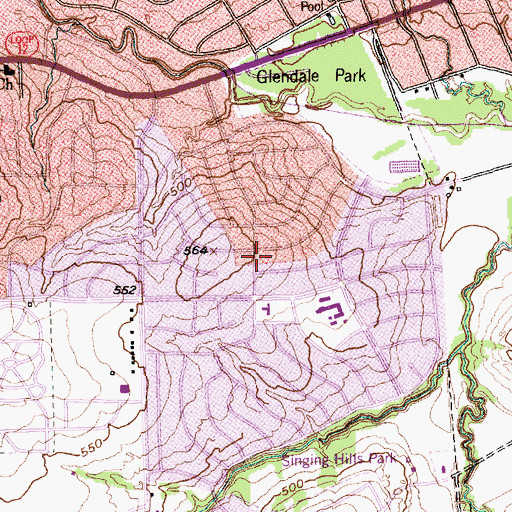 Topographic Map of Saint Luke Presbyterian Church, TX