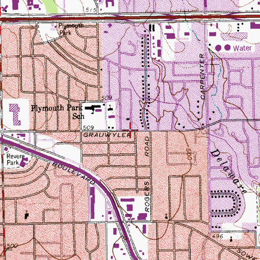 Topographic Map of Saint Stephens Presbyterian Church, TX