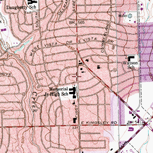 Topographic Map of Southminster Presbyterian Church, TX