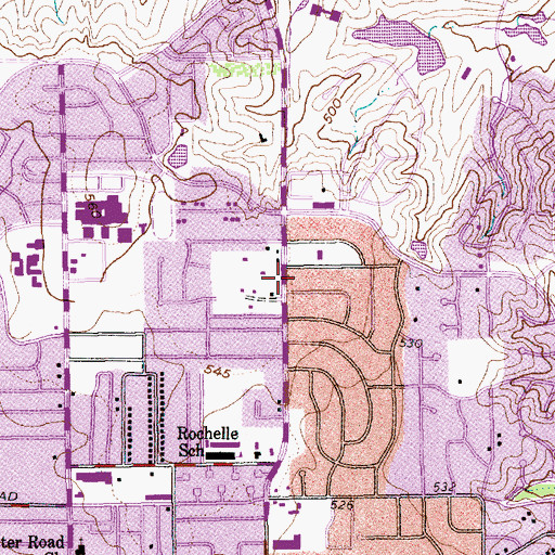 Topographic Map of Woodhaven Presbyterian Church, TX