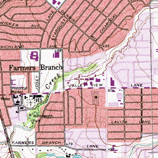 Topographic Map of The Brazilian Seventh Day Adventist Church, TX