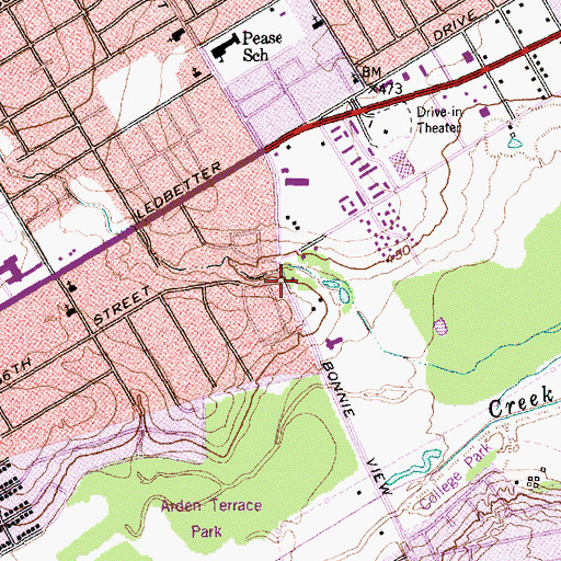 Topographic Map of Dallas Fellowship Seventh Day Adventist Church, TX
