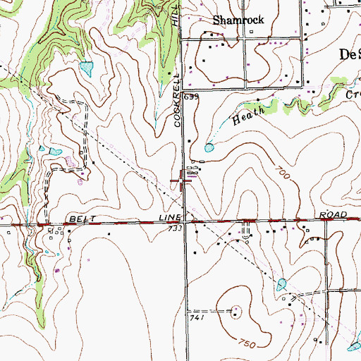 Topographic Map of De Soto Seventh Day Adventist Church, TX