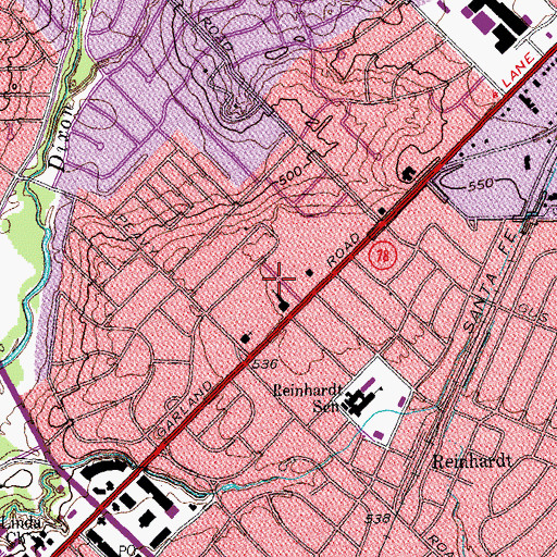 Topographic Map of Garland Hispanic Seventh Day Adventist Church, TX