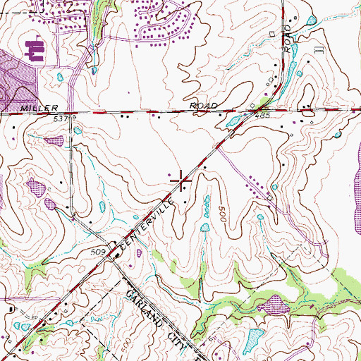 Topographic Map of Garland Seventh Day Adventist Church, TX