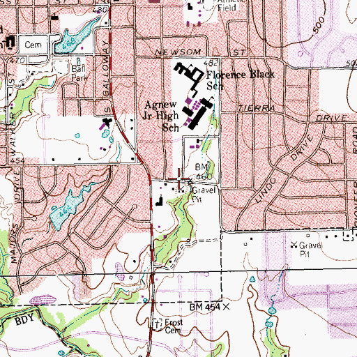 Topographic Map of Mesquite Seventh Day Adventist Church, TX