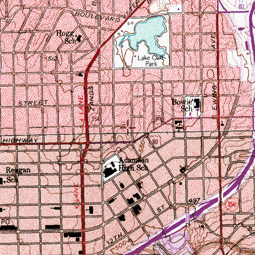 Topographic Map of Seven Days Church of God, TX