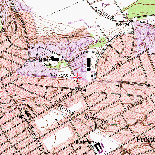 Topographic Map of A New Creation Fellowship Church, TX