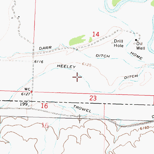 Topographic Map of Heeley Ditch, CO