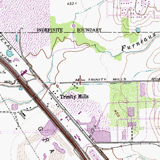 Topographic Map of Bethel Bible Fellowship Church, TX