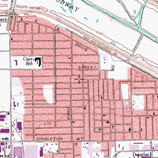 Topographic Map of True Faith Pentecostal Church, TX