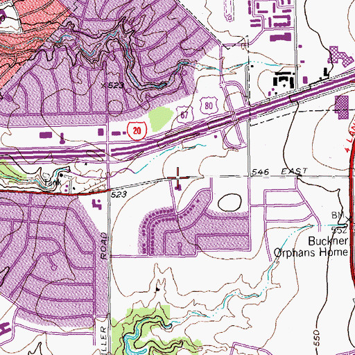 Topographic Map of Eastminster Presbyterian Church, TX