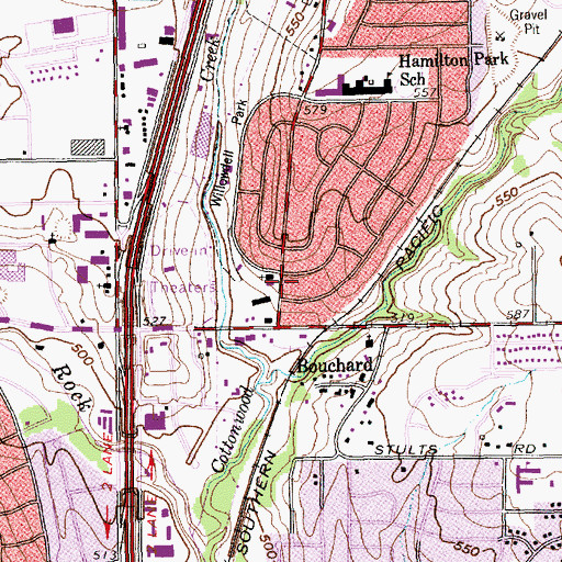 Topographic Map of Hamilton Park United Methodist Church, TX