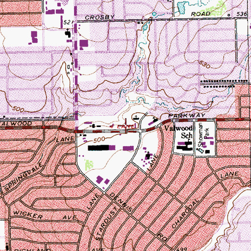 Topographic Map of Saint Andrew United Methodist Church, TX