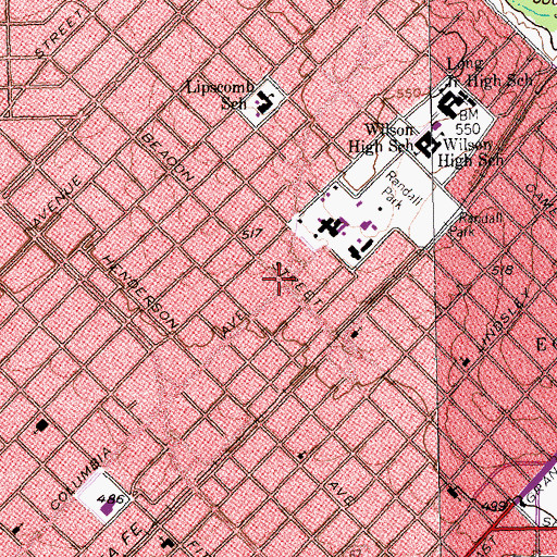 Topographic Map of San Juan Fellowship United Methodist Church, TX