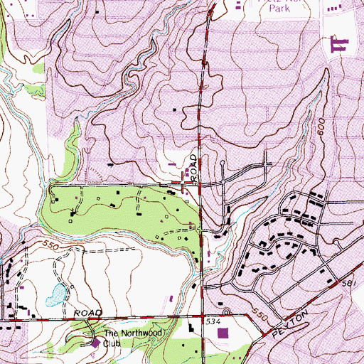 Topographic Map of Spring Valley United Methodist Church, TX