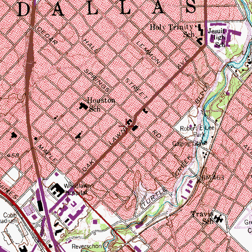 Topographic Map of Warren United Methodist Church, TX