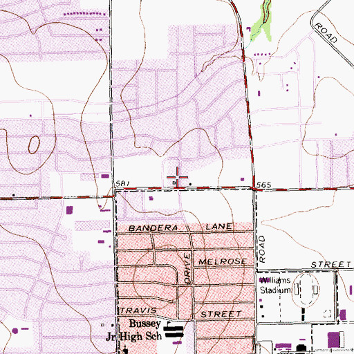 Topographic Map of Wesley Korean United Methodist Church, TX