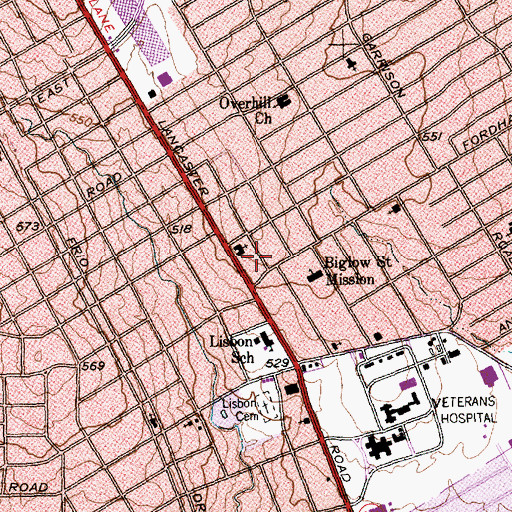 Topographic Map of Bethel Temple Pentecostal Church, TX
