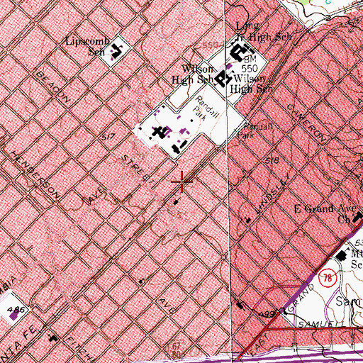 Topographic Map of Emmanuel Pentecostal Church, TX