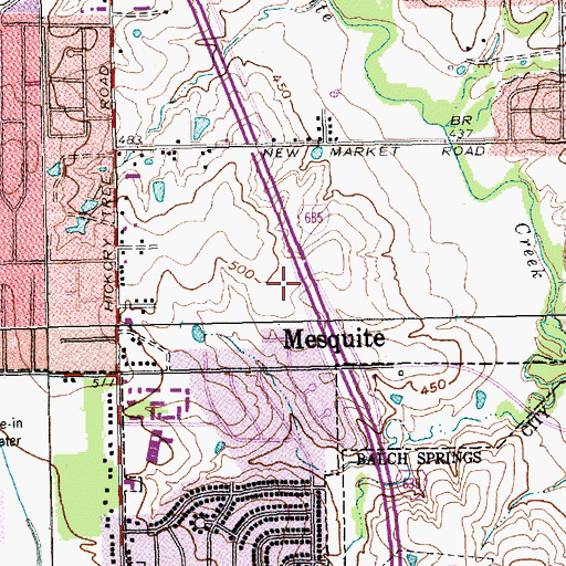 Topographic Map of Emmanuel Pentecostal Church, TX