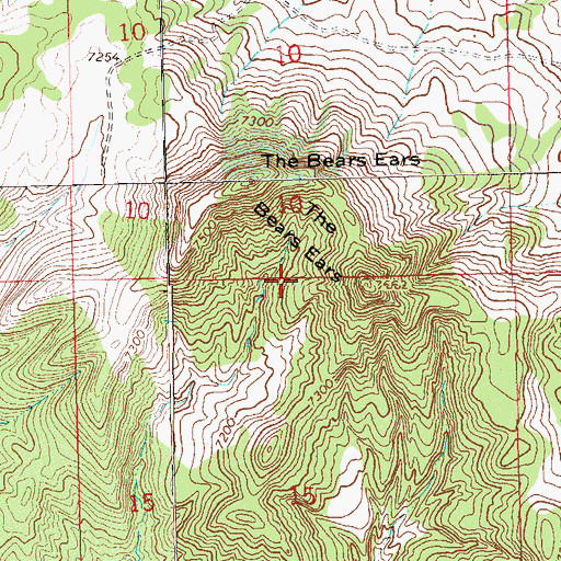 Topographic Map of The Bears Ears, CO