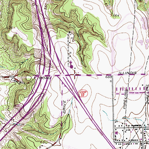 Topographic Map of First United Pentecostal Church, TX