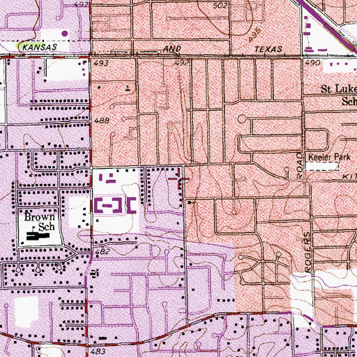 Topographic Map of India Pentecostal Assembly Church, TX
