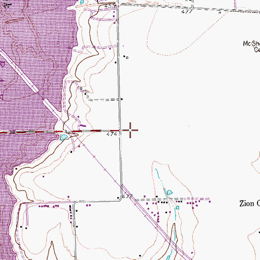 Topographic Map of Lakeside Pentecostal Church, TX